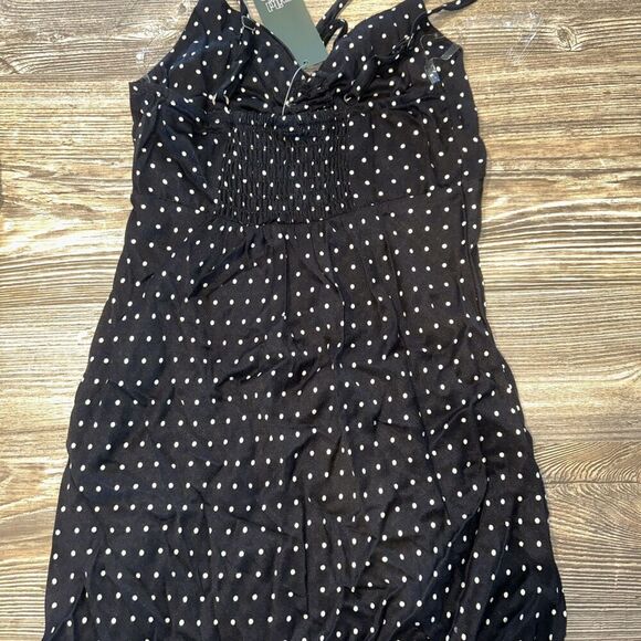 Women's Ruched Front Maxi Slip Dress Wild Fable Black Polka Dots Size XL. NWT. G - Picture 5 of 9